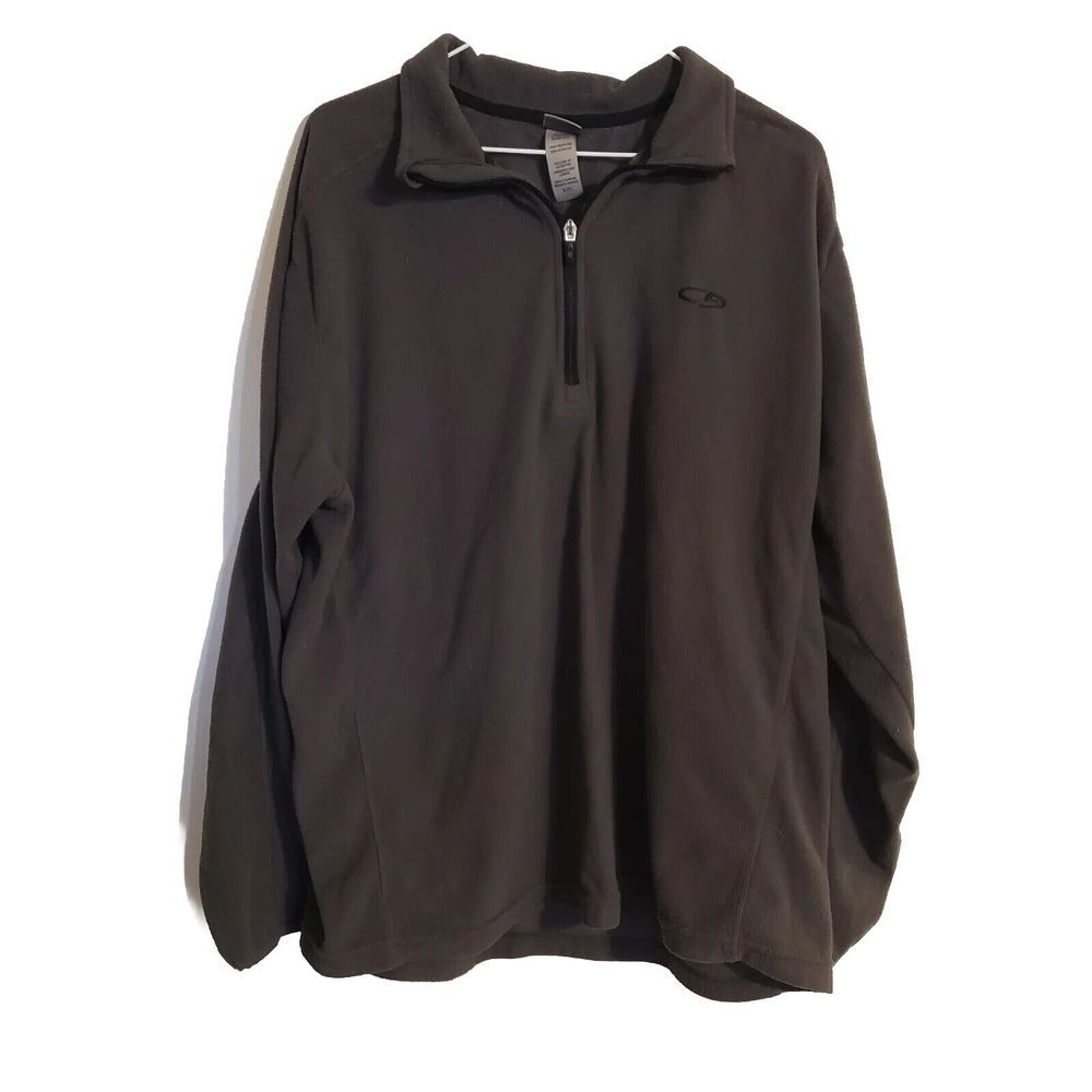 C9 By Champion Men Fleece Jacket Gray 1/4 Zip Mock‎ Neck Embroidered- XL